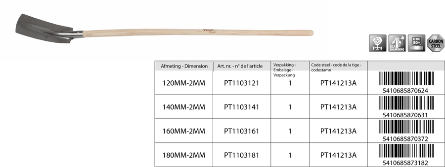 Traditional Kabelschop 140MM-2MM M/st 1,3M
