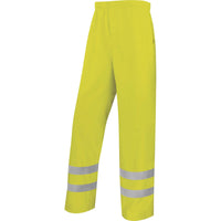 Delta Plus 900PANHV reflecterende regenbroek – fluo geel op witte achtergrond