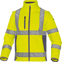 Delta Plus MOONLIGHT2 2-in-1 softshell – fluo geel op witte achtergrond