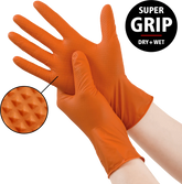 Gripzzly by ZARYS Orange nitrilhandschoenen – diamantstructuur – 50 stuks