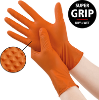 Gripzzly by ZARYS Orange nitrilhandschoenen – diamantstructuur – 50 stuks