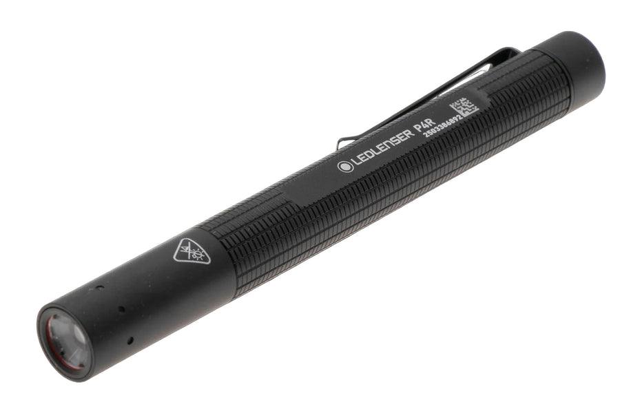 Ledlenser P4R 503099 zwarte oplaadbare penlamp 300 lumen op witte achtergrond