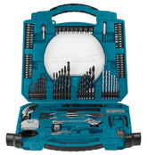Makita D-42042 gereedschapskoffer geopend met boren, bits en handgereedschap