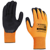Procera X-FOMER werkhandschoenen – latexschuim – oranje/zwart — witte achtergrond