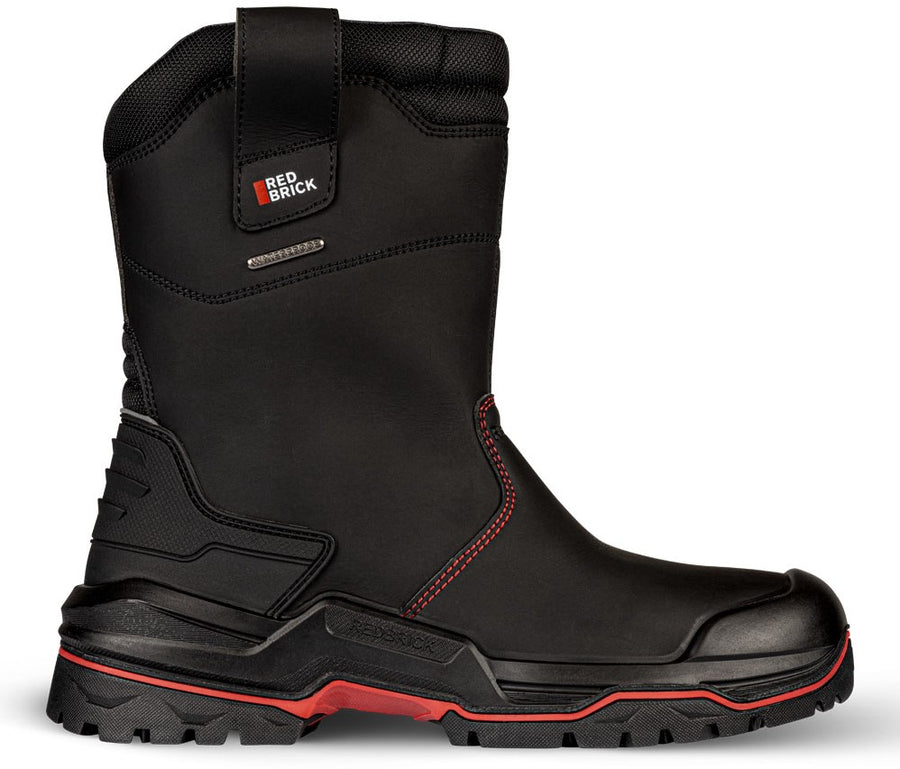 Redbrick Pulse Boot Black S7S veiligheidslaarzen – zwart op witte achtergrond