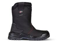 Redbrick Pulse Boot Black + Wool S7S gevoerde veiligheidslaarzen – zwart op witte achtergrond